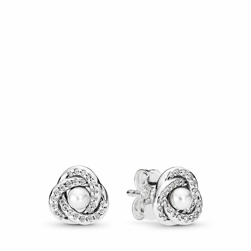 Pandora Luminous Love Knots Stud Earrings Silver Egypt RU5832790